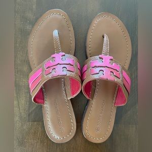 Tory Burch Sandals with Pink and Red Logo